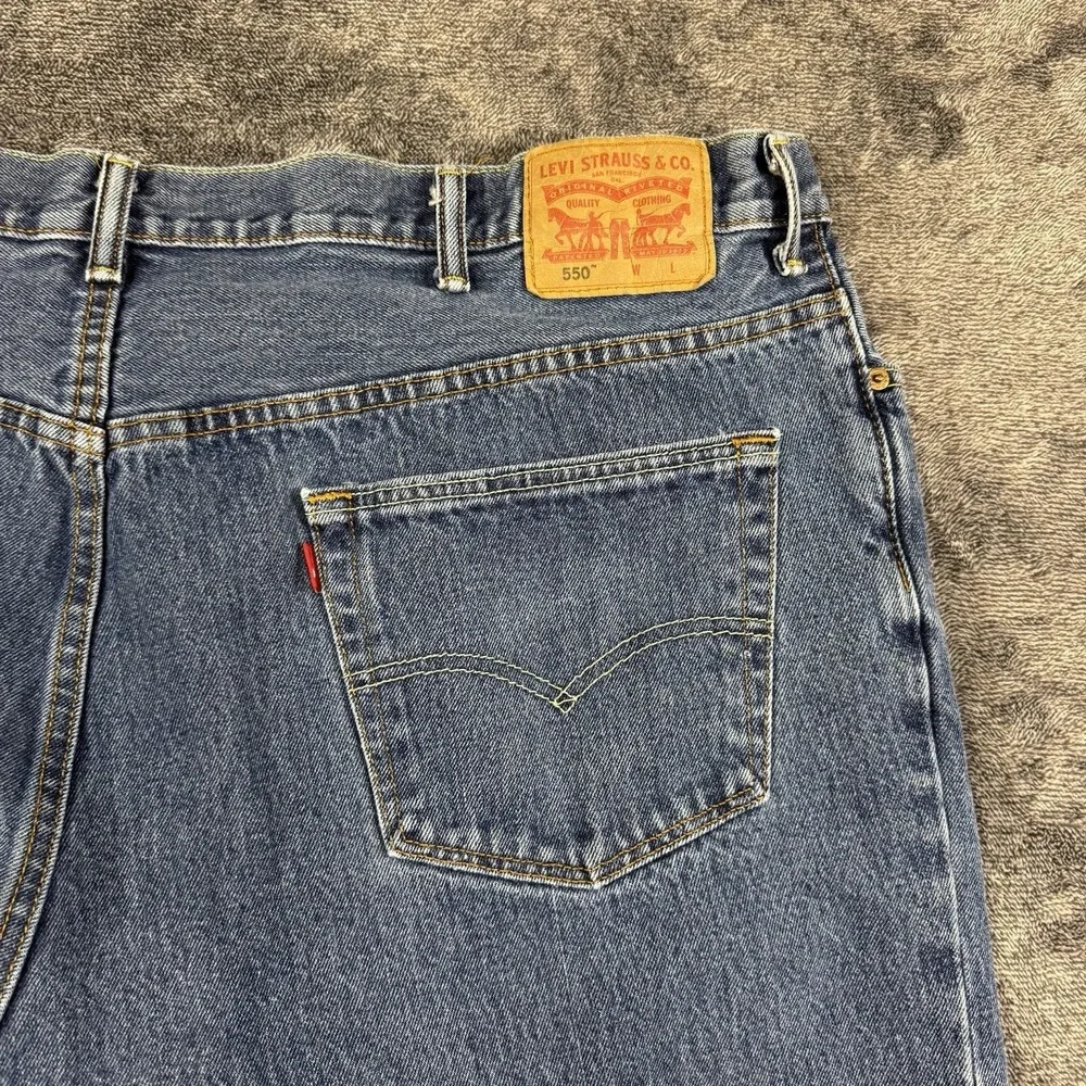 Levis 550 Jeans Mens 46x29 Blue Relaxed Fit Logo Casual Mexico